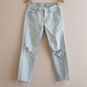 Mother The Dropout Fray‎ Jeans Get Blondie Light Wash Ripped Raw Hem Sz 24
